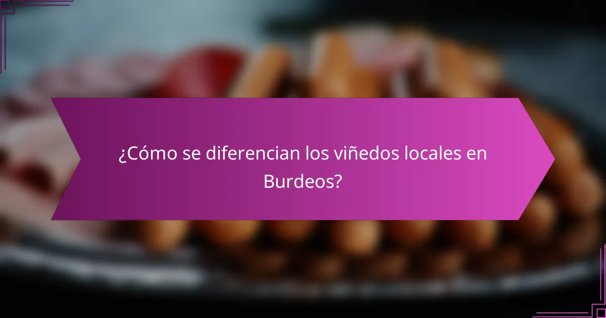 ¿Cómo se diferencian los viñedos locales en Burdeos?