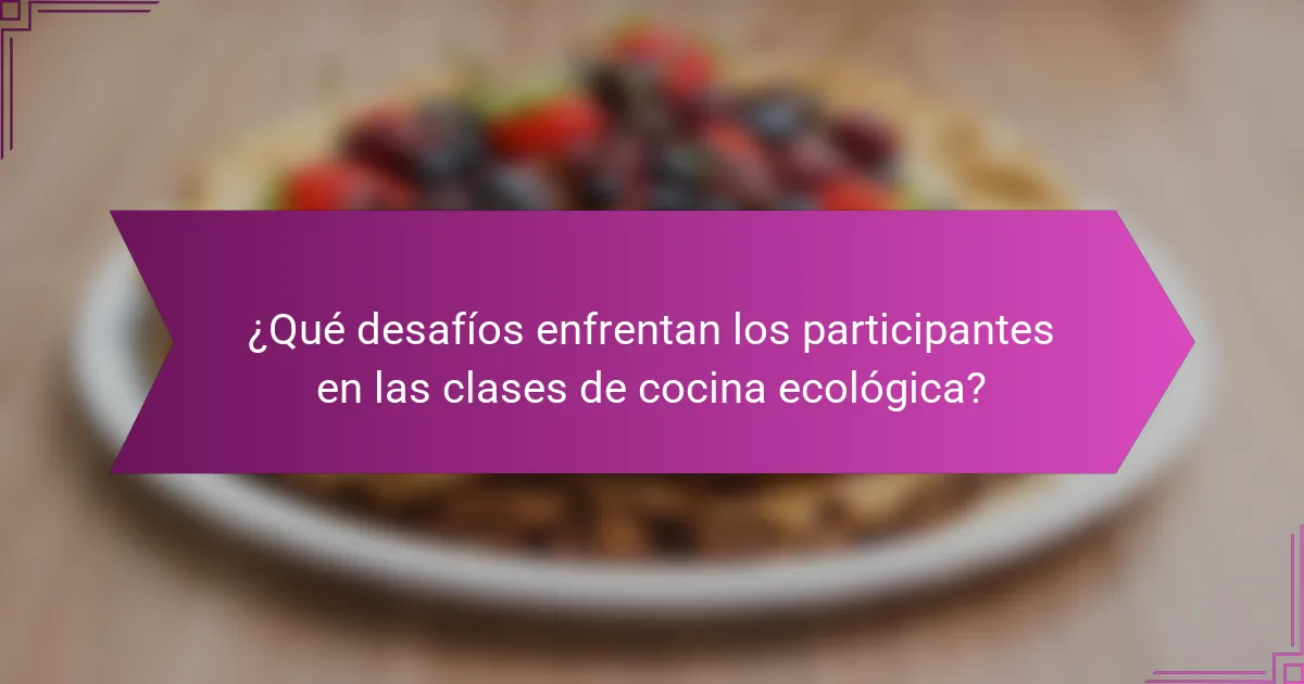 ¿Qué desafíos enfrentan los participantes en las clases de cocina ecológica?